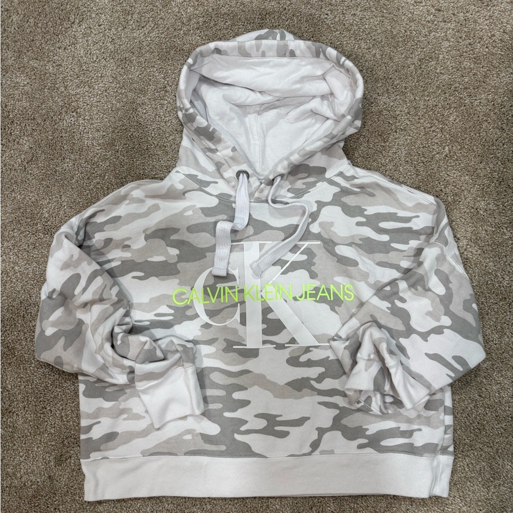 Calvin Klein Jeans Gray Camo Hoodie